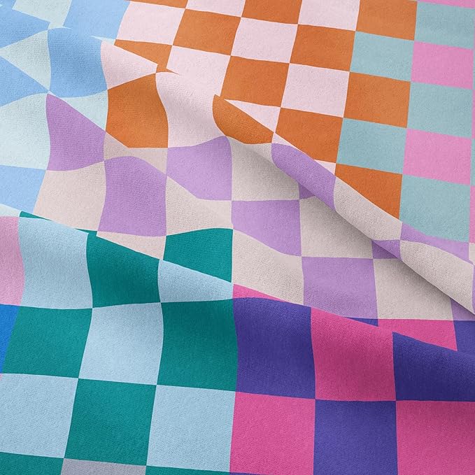Tailor Shop Plaid Comforter Sets Queen Bedding Set Women Men Checkerboard Grid Bedding Boys Girls Checkered Geometric Room Decor with 2 Pillowcases