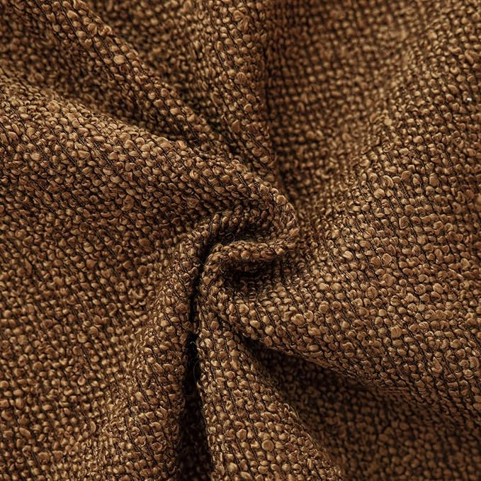 Foindtower Set of 2, Decorative Textured Boucle Throw Pillow Covers Accent Solid Pillow Cases Neutral Soft Cozy Couch Cushion Case for Chair Sofa Bedroom Living Room Home Decor 24x24 Inch Hazel Brown