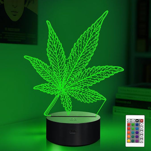 3D Leaf LED Light 16 Color Changing Table Light Night Light with Remote Control 16 Colors Changing Table Desk Bedroom Decor Optical Home Room Store Decoration