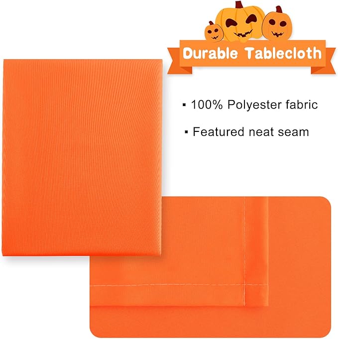 Hiasan Small Tablecloth for Square Tables - Waterproof and Spillproof Washable Fabric Table Cloth for Dining Room Thanksgiving Party (Pumpkin Orange, 40 x 40 Inch)