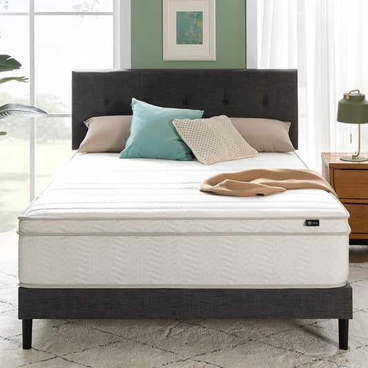 ZINUS 12 Inch Foam and Spring Hybrid Mattress [New Version], Queen, Fiberglass Free, Medium Firmness, Durable Support, Certified Safe Foams & Fabric, Mattress in A Box