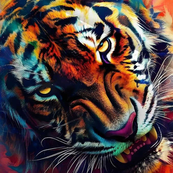Tiger Comforter Set King for Kids Boys Tie Dye 3D Animal Print Bedding Comforter Cover Wildlife Tiger Theme Bedding Set Microfiber 3 Pcs with 1 Comforter and 2 Pillowcases