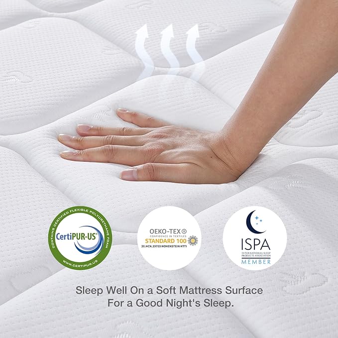 Novilla King Mattress in a Box,10 Inch King Size Mattress with Individually Pocket Innerspring, Pressure Relief & Motion Isolationt, Medium Firm Feel