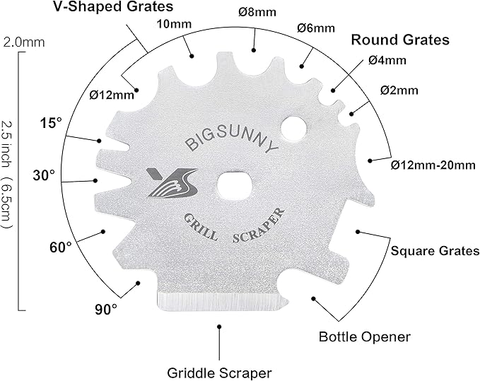 MSY BIGSUNNY Good Grip Stainless Steel Grill Scraper for BBQ Grate and Griddle (16" Scraper)