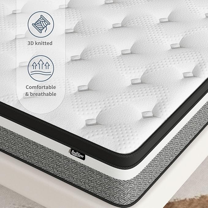 Twin Mattress in a Box, 10 inch Mattresses for Kids Bed, Hybrid Mattress Twin with Gel Memory Foam & Individual Pocket Springs, Pressure Relief & Motion Isolation, Medium Firm Mattresses
