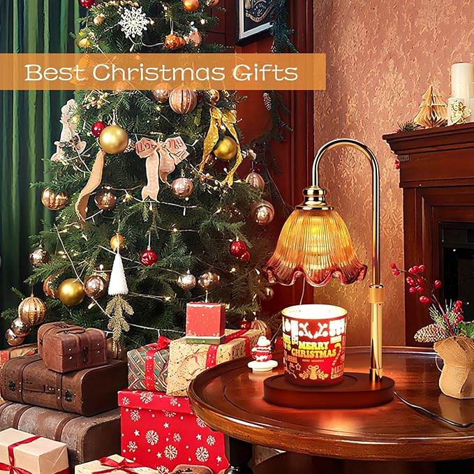 Candle Warmer Lamp with Timer Dimmable: Birthday Gifts for Women & Home Fall Decor for House Warming Gifts New Home– Wax Warmer Gifts for Mom - 3 Timer Modes, 4 Brightness Levels, Adjustable Height