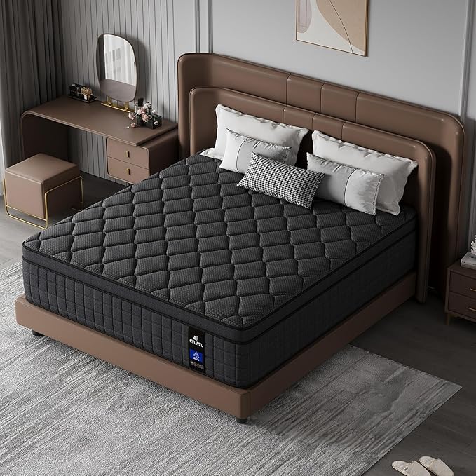 12 Inch Twin Mattress, Medium Firm Hybrid Twin Mattresses, Memory Foam Mattress in a Box with Individually Wrapped Pocket Springs, Reinforced Edge Support, Pressure Relief, Motion Isolation