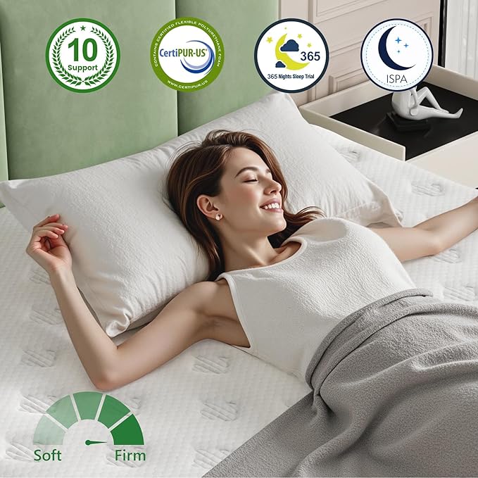 Firm King Mattress, [Enhanced] 14 Inch King Size Hybrid Mattress with Gel Memory Foam & Independent Pocket Springs, Pressure Relief, Strong Edge Support, 365-Night Trial, CertiPUR-US