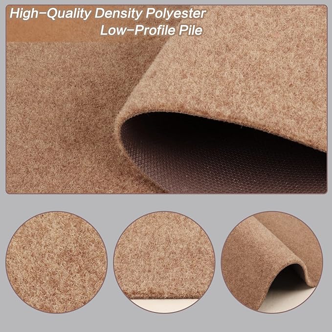 3' x 19' Runner Rugs with Rubber Backing, Indoor Outdoor Utility Carpet Runner Rugs, Sand, Can Be Used as Aisle for The RV and Boat, Laundry Room and Balcony