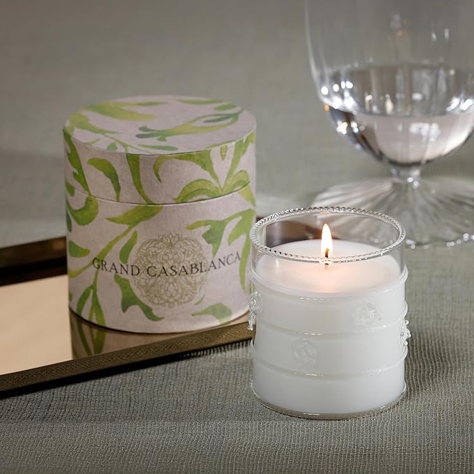 Zodax Grand Casablanca Glass Jar Scented Candle for Home Decor - Single-Wick Candle Ideal for Kitchen and Bathroom - Makes a Great Gift for Women and Men - Wild Tuberose - 6.5 Oz. -
