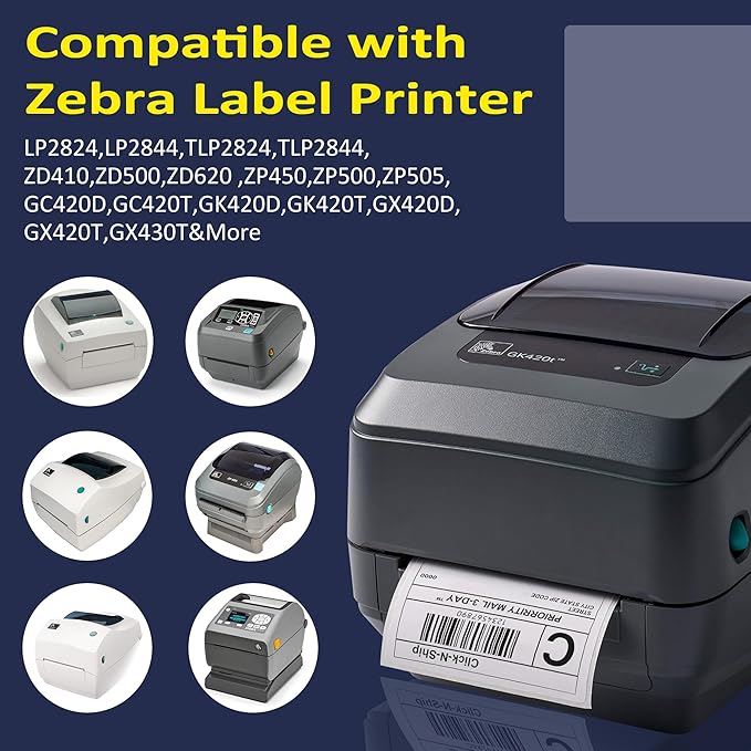 L LIKED 4" x 6" Direct Blank Thermal Shipping Labels with 450 per Roll - Compatible with Zebra 2844 ZP-450 ZP-500 ZP-505 (1 Rolls - 450 Labels)