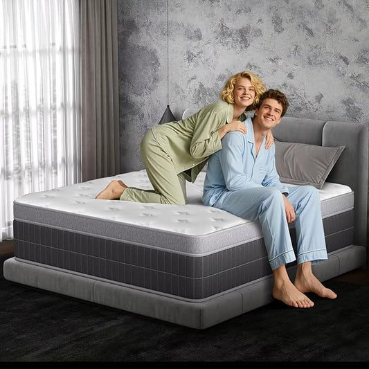 inight Full Mattress 12 Inch, Individual Wrapped Pocket Springs Zoned Hybrid Mattress with Gel Memory Foam, Ergonomic Pressure Relief, Enhanced Edge Support, Breathable Comfort Night, 365-Night Trial