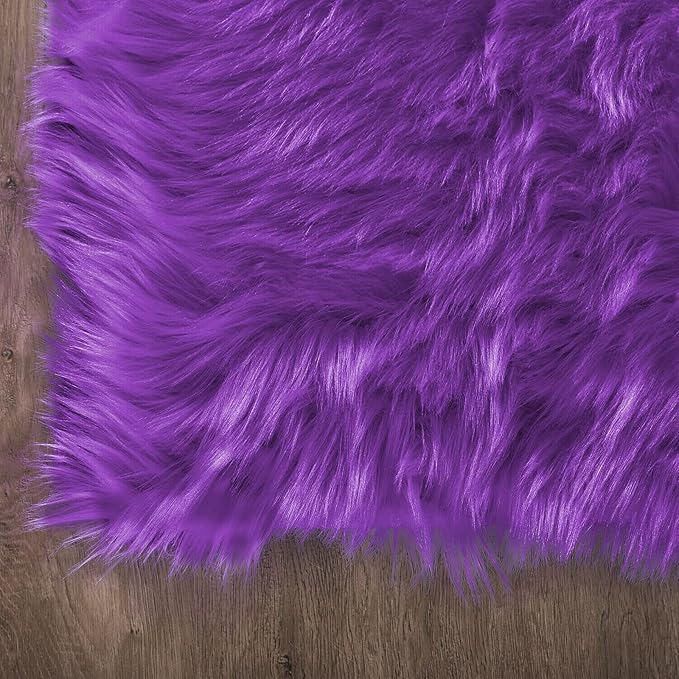 Latepis 8x10 Area Rugs for Living Room Fluffy Bedroom Purple Washable Faux Fur Rug Fuzzy Shag Rug Carpet Floor Plush Room Rug Home Decor Rectangle