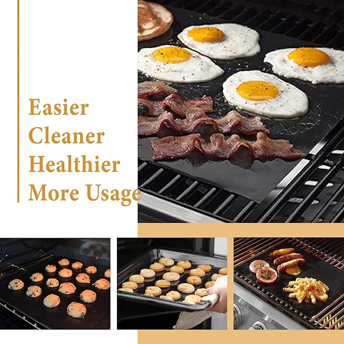 Oven Liners for Bottom of Oven, Large Heavy Duty 100% Non-stick Reusable Teflon Oven Mat,Baking Mat for Electric, Gas, Toaster Ovens, Grills,Kitchen Friendly Cooking Accessory with a sliding cut