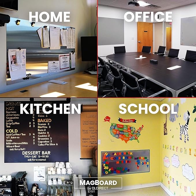 Diamond Life Magnetic Board - Memo & Vision Board for Home, Office, and Classroom - Magnet Board for Kids - Pre-drilled Mounting Screws Included (White 24"x72")