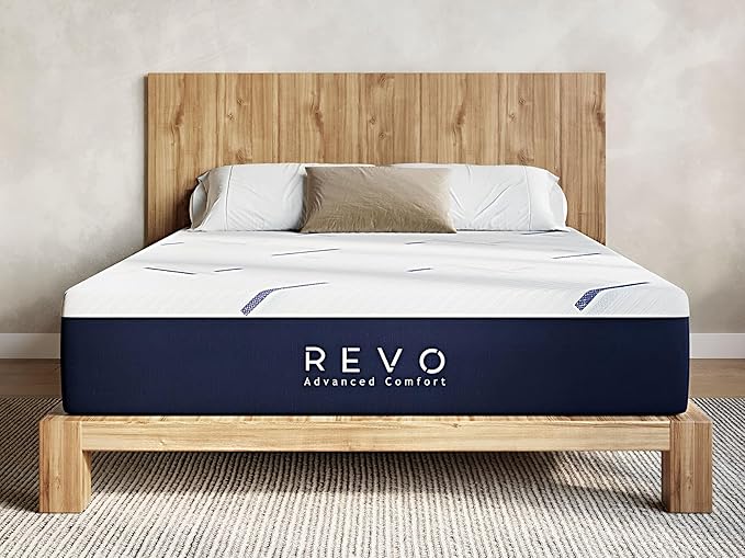 REVO Sleep Gel Memory Foam Mattress, 14-Inch California King – Cooling Gel Memory Foam Mattress with Pressure Relief, Contouring Support & Breathable Sleep Comfort