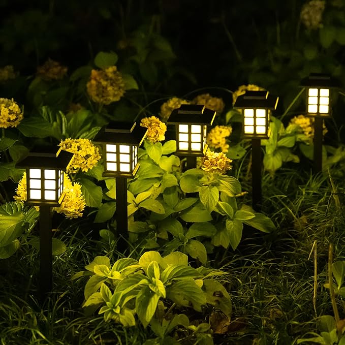 SOLPEX Solar Outdoor Lights,12 Pack Solar Path Lights, Walkway Lights Outdoor, Garden Light, Solar-Powered Pathway Waterproof for Garden, Yard, Landscape and Driveway(Warm White)