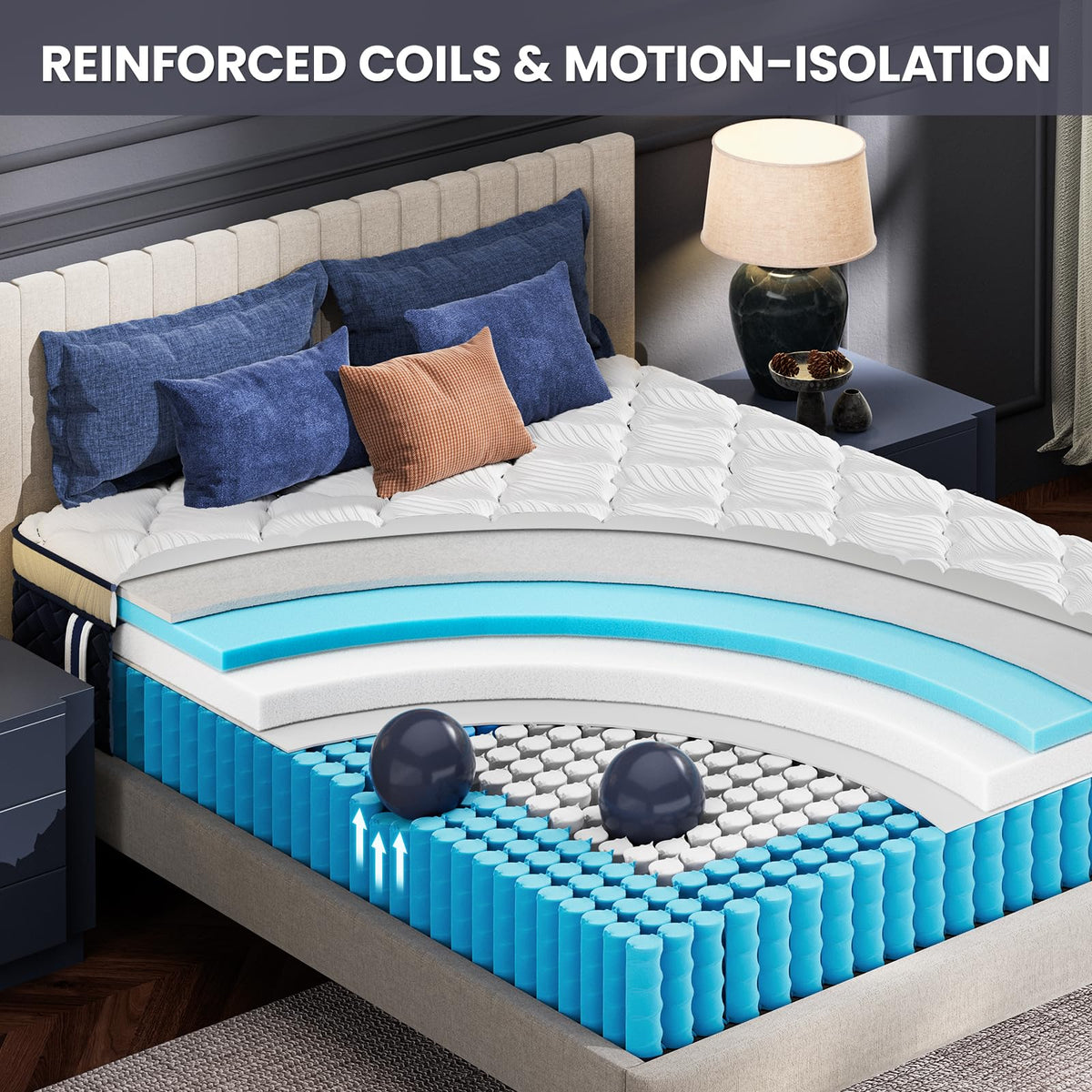 Extra Firm King Mattress 14 Inch, Hotel Collection Cooling Hybrid Mattress