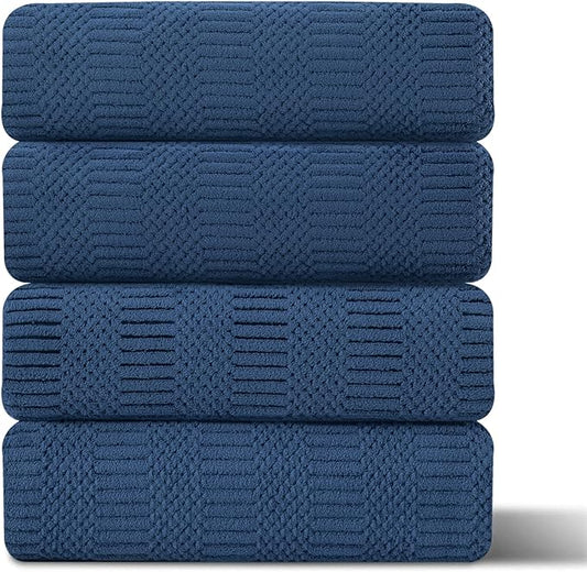 4 Piece Oversized Bath Towels Set 35x70 Inches, Navy Extra Large Soft Bath Sheet Chair Towels 600 GSM Highly Absorbent Quick Dry Towels Set for Bathroom Hotel Spa