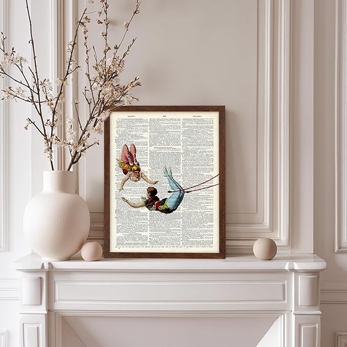Poster Master Dictionary Art Poster - Acrobat Print - Circus Art - Entertainment Art - Gift for Men, Women & Performer - Chic Decor for Living Room, Bedroom, Dorm or Office, 8x10 Brown Framed
