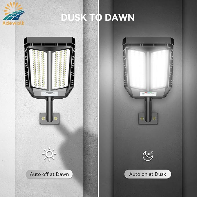 5000W Solar Lights Outdoor - 7000K LED Solar Street Lights Outdoor with Motion Sensor and Remote Control, IP66 Waterproof, Dusk to Dawn for Yard, Patio