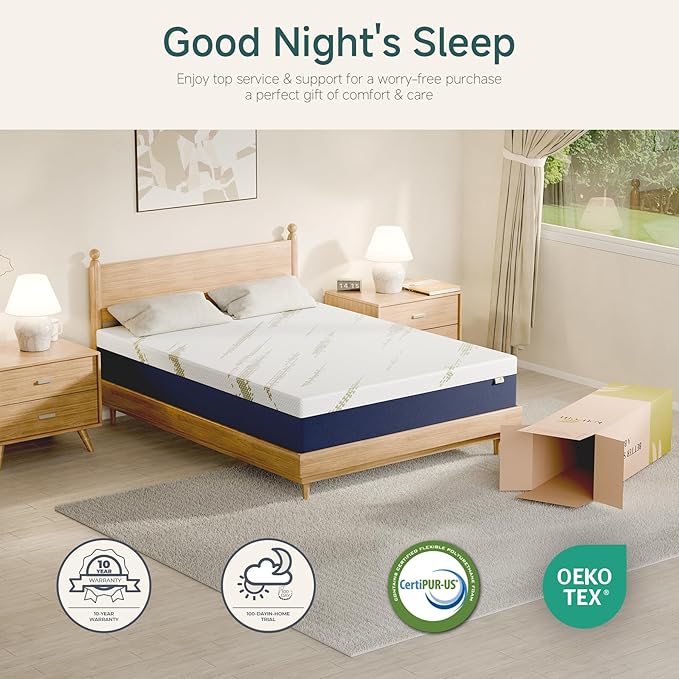 12 Inch King Mattress, Gel Memory Foam Bed in a Box, Medium Firm, CertiPUR-US Certified, Pressure Relief, Comfortable Sleep for Couples, Master Bedrooms, Guest Rooms