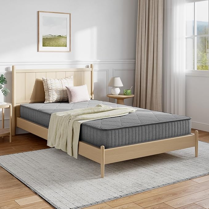 Novilla Queen Mattress, 8 Inch Queen Hybrid Mattress in a Box with Individual Pocketed Springs & Gel Memory Foam for Body Support & Back Pain Relief & Cool Night Sleep, CertiPUR-US Certified