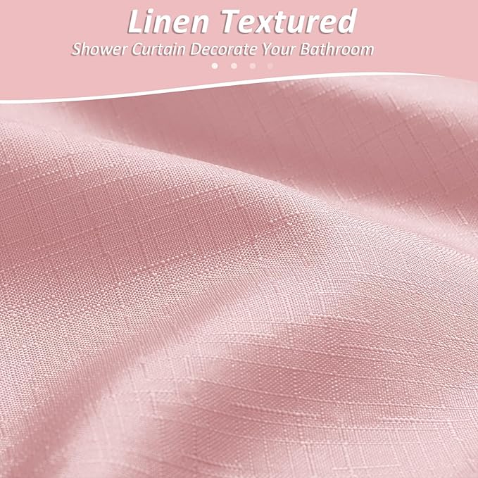 Naturoom Pink Shower Curtains for Bathroom,Ombre Cloth Fabric Shower Curtain Set with 12 Hooks Pink Bathroom Decor 72 x 72
