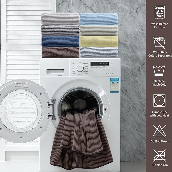 4 Piece Bath Towel Set 35"x70"Oversized Bath Towel for Bathroom Ultra Soft Fluffy Extra Large Bath Sheet Luxury Premium Bathroom Towel Highly Absorbent Quick Dry Shower Towel for Hotel Spa,Brown
