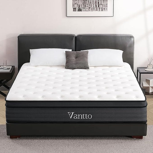 King Size Mattress, 14 Inch Hybrid Memory Foam King Bed Mattress with Pocket Springs for Motion Isolation Pressure Relief, CertiPUR-US