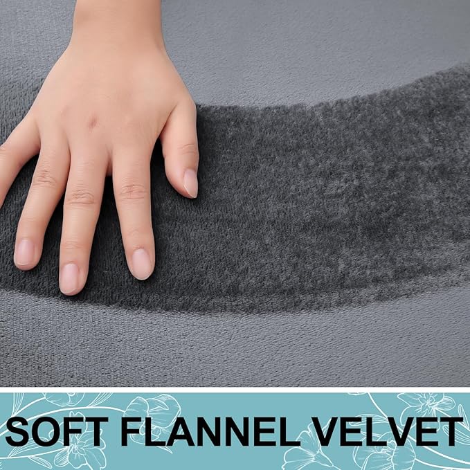 Smiry Memory Foam Bath Mat 36x24, Extra Soft and Absorbent Bathroom Mats, Non Slip Washable Carpet for Floor, Shower and Tub, Dark Grey