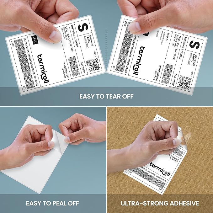 4x6 Direct Thermal Labels - Non-Perforated - 350 Labels/Roll - Compatible with Most Direct Thermal Printers Rollo, Zebra - Strong Adhesive, BPA-Free, Commercial Grade (4"x6", 350, Count)