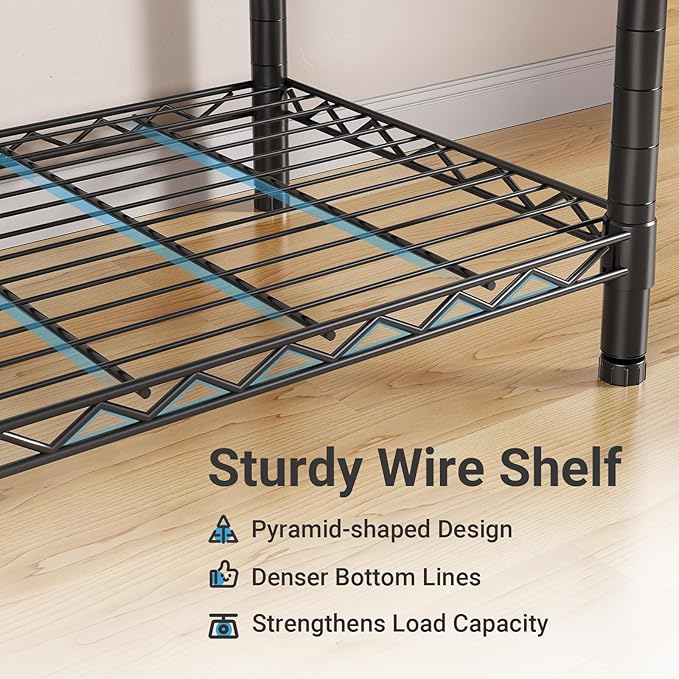 VIPEK Classic V6 Medium Wire Garment Rack Heavy Duty Clothes Rack for Hanging Clothes, Metal Freestanding Closet Wardrobe Racks 59.8" L x 14.6" W x 76.4" H, Max Load 750lbs, Black