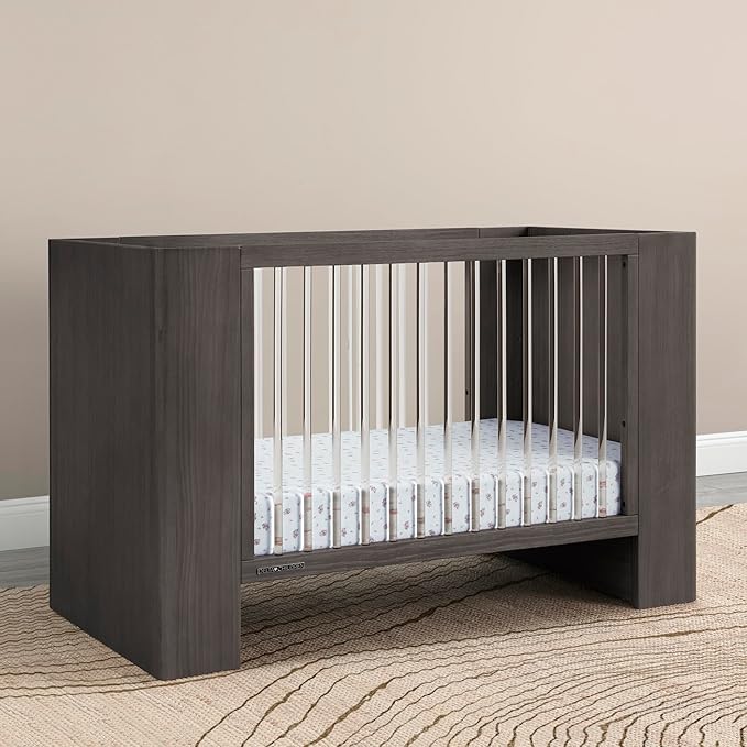 Delta Children Aerin 4-in-1 Convertible Crib - Greenguard Gold Certified, Rustic Grey