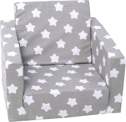 Delsit Kids Couch for Toddlers - 2 in 1 Convertible Foam Armchair to Lounger, Comfy Flip Out Lounge Chair, Sofa for Children, Made in Europe
