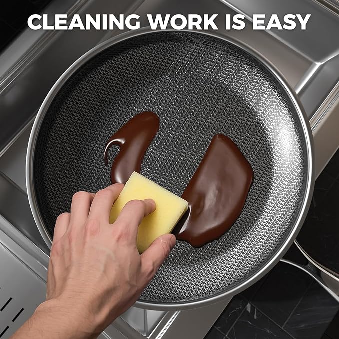 Non Stick Frying Pans,Hybrid Nonstick 9.5 Inch Frying Pan,Stay-Cool Handle,Dishwasher-Friendly,Nonstick Frying Pan,Oven-Safe,Works on,Ceramic and Gas Cooktops