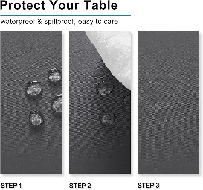 Hiasan Rectangle Tablecloth Grey - Wrinkle Resistant and Waterproof Washable Polyester Fabric Table Cloth for Dining Party and Outdoor Use, 54 x 80 Inch
