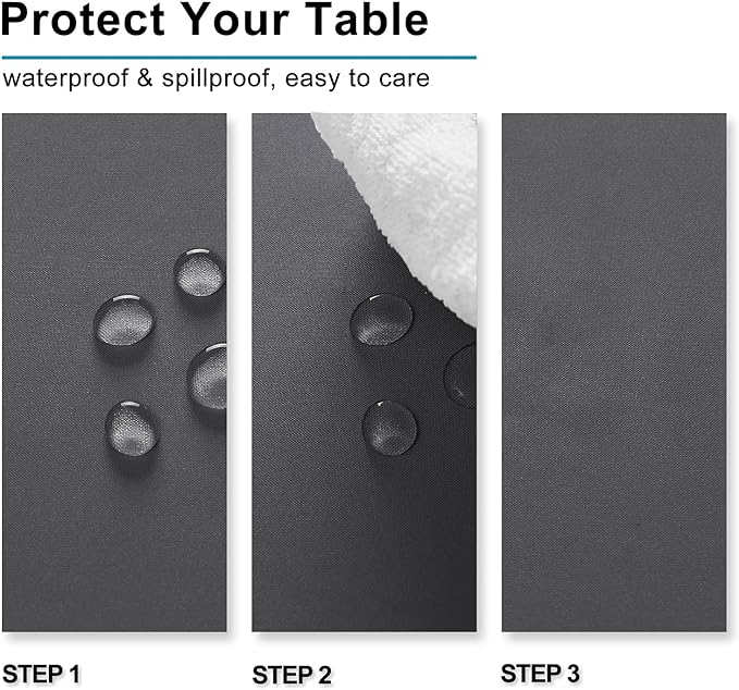 Hiasan Grey Tablecloth for Square Tables - Waterproof and Spillproof Washable Fabric Small Table Cloth for Dining Room Kitchen Party, 40 x 40 Inch