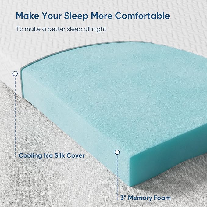 Memory Foam Mattress Topper Cal King Size, 3 Inch Gel Infused Cooling Mattress Pad with Breathable Bamboo Cover, Pressure Relief & Machine Washable Bed Topper 72"x84" White