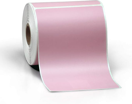 4" X 6" Direct Thermal Perforated Stickers Labels for Shipping Labels, Inventory, and Color Coding - Compatible with Zebra, Rollo, Godex and More (Pink, 48 Rolls)