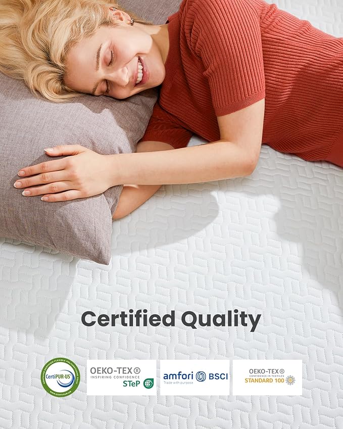 Dreamsmith Queen Size Mattress Topper - 4 Inch Cooling Gel Memory Foam Mattress Pad for Pressure Relief, Bed Topper with Removable Washable Soft Cover Non-Slip, CertiPUR-US & Oeko-Tex Certified