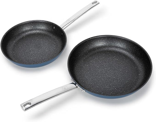 Kitchen Academy Ceramic Nonstick Frying Pans Set/Fry Pan/Skillet Sets, Healthy Induction Cookware Set Suitable for All Stove, Oven Safe up to 550℉