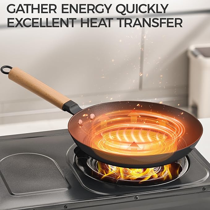 YUTANN Nonstick Frying Pan 12 inch, Ceramic Cast Iron Skillet, Lightweight Pre-seasoned Cast Iron Pan with Detachable Handle, Dishwasher & Oven Safe, Free of PFAS and PFOA