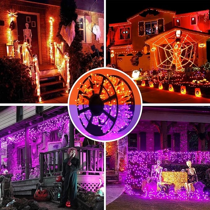 JMEXSUSS 500LED Orange Purple String Lights