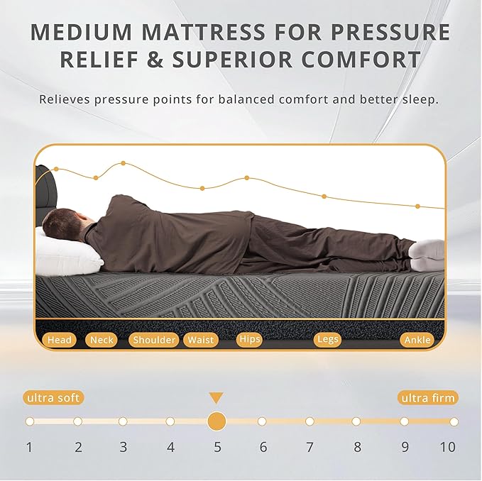 14 Inch Twin XL Mattress in a Box, Copper Memory Foam Mattress with Cooling Cover, Medium Firm for Pressure Relief, Fiberglass-Free, CertiPUR-US Certified, Foam Made in USA, 38"x80"x14"