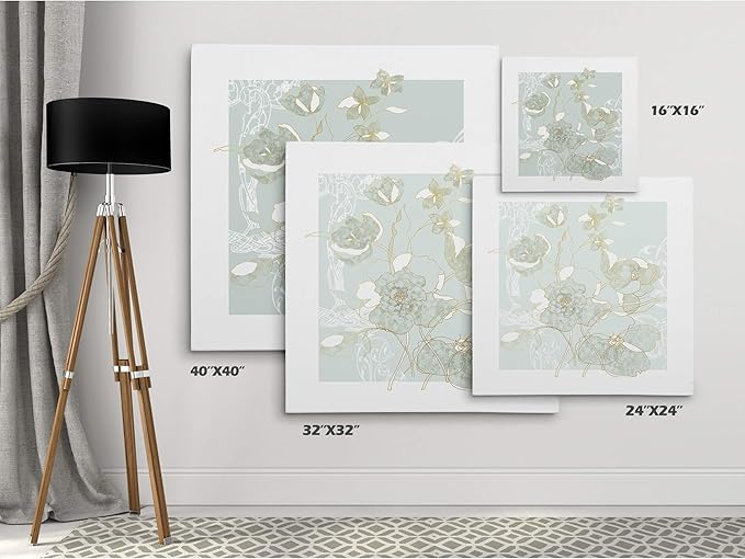 Wexford Home Filigree Floral II Gallery Wrapped Canvas Wall Art, 40x40,