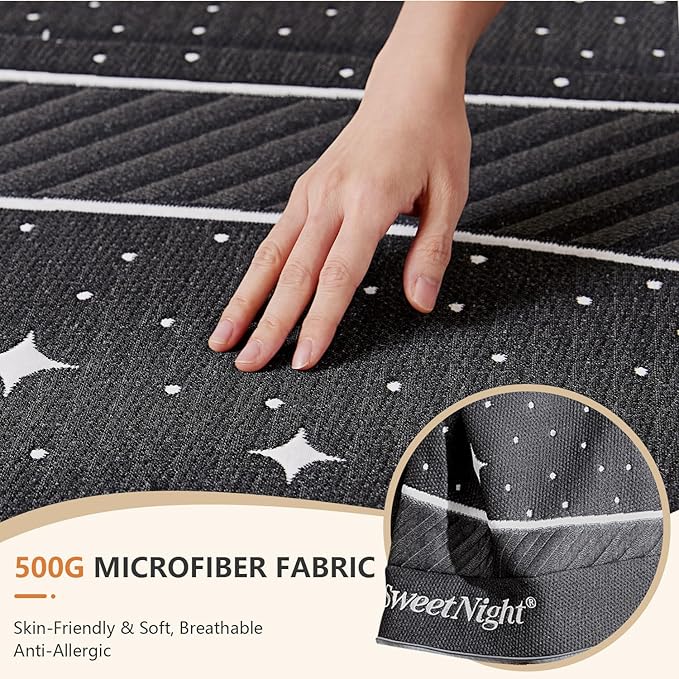 Sweetnight Tri-fold Mattress - 4 Inch Dual-Layer Foam Folding Mattress | Removable & Washable 500G Superfine Fiber Cover | Suitable for Camping, RV & Home Use （Single）