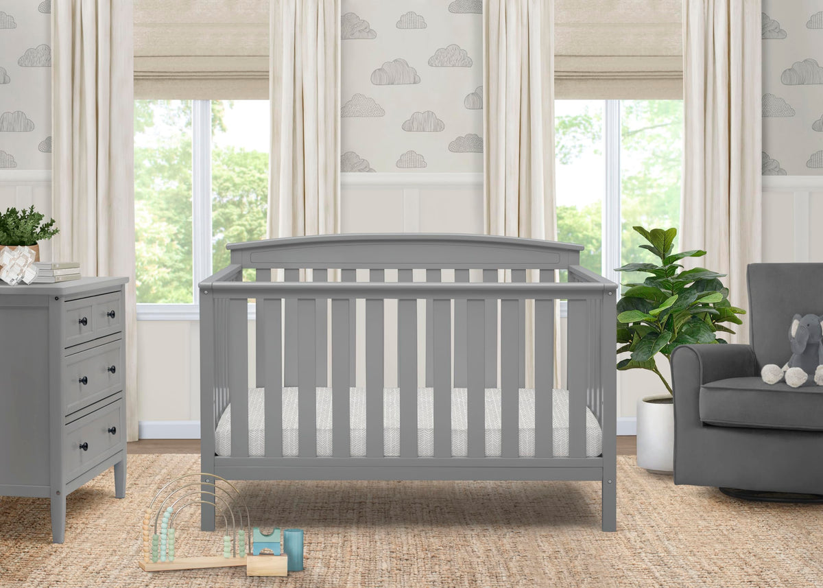 Delta Children Gateway 4-in-1 Convertible Crib - Greenguard Gold Certified, Grey
