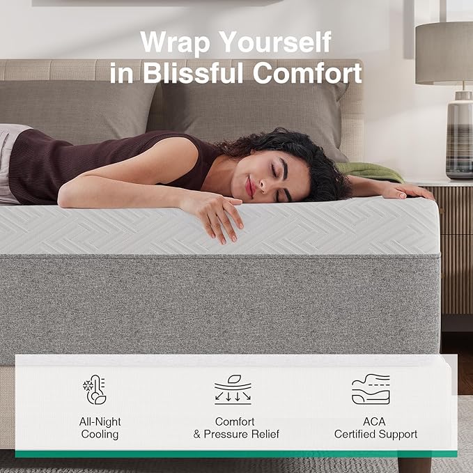 Novilla 14 Inch Full Mattress, Gel Full Size Memory Foam Mattress in a Box with Comfort Foam for Contour Support & Motion Isolation & Edge Support, CertiPUR-US Certified