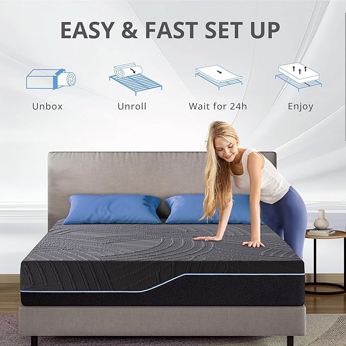 14 Inch Twin Size Mattress in a Box, Copper Memory Foam Mattress with Cooling Cover, Medium Firm for Pressure Relief, Fiberglass-Free, CertiPUR-US Certified, Foam Made in USA, 38"x75"x14"